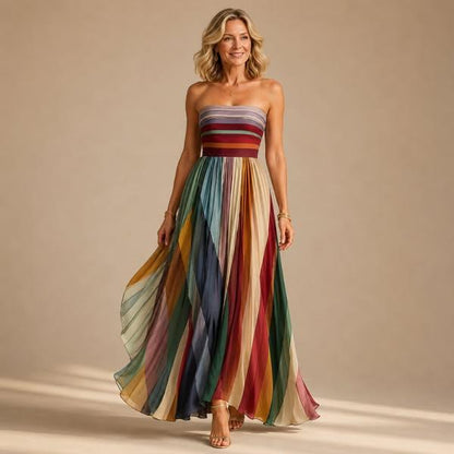 Robe Longue Bustier Plissée