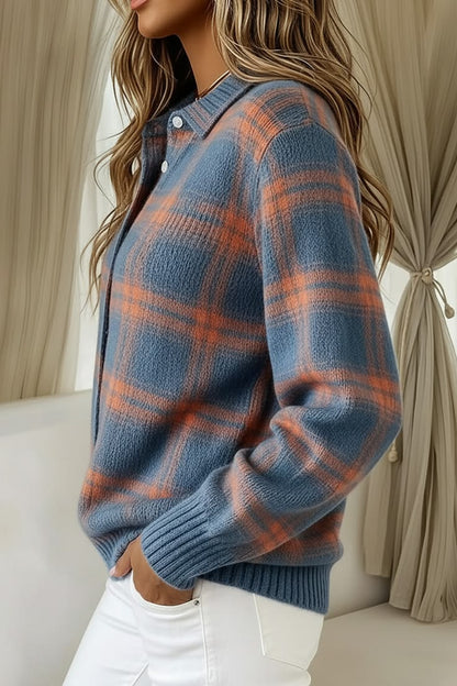 Pull Maille Imprimé à Boutons
