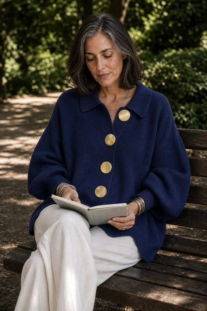 Cardigan Angèle – Élégance Oversize en Maille