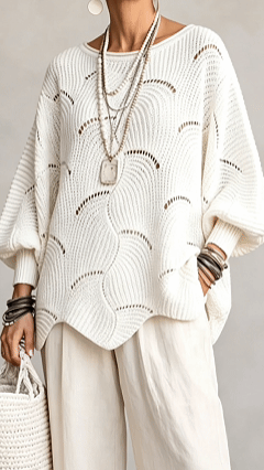 Pull Oversize en Maille Ajourée || Élégance & Confort